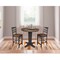International Concepts 36 in. Solid Wood Round Extension Dining Table with 2 Counter Height Stools in Hickory/Washed Coal K45-36RXT-23-S6172-2 - alternate 2